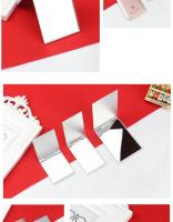 Espejo De Maquillaje Portátil Y Plegable De Aluminio Pequeño Y Compacto Para Vestíbulo Espejo De Dos Caras De Acero Inoxidable Y Vidrio Tamaño 7x6.5cm - details 3
