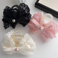 Pinza De Cabello Con Lazo De Encaje Francesa Para Mujer Accesorio De Princesa Decorativo Para El Cabello En La Mitad De La Cabeza - details 0