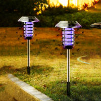 Lámpara Asesina De Mosquitos Solar 2 En 1 Con Luz UV Impermeable Para Jardín Camping Iluminación De Paisaje LED Regalo - details 0