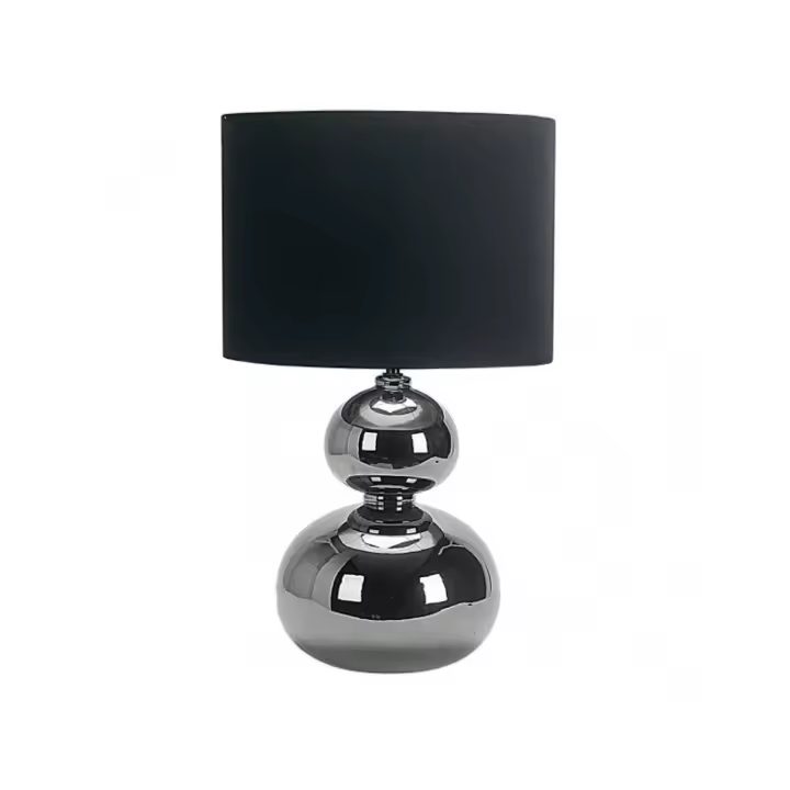Fabrilamp - Sobremesa Ceramica Roa 1xe27 Cromo Pantalla Negra 51x30x30 Cm - 1