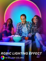 Lámpara de Pie RGB con Control Remoto de Aplicación, Proyección de Arco Iris, Luz de Atenuador y Transmisión en Vivo - details 2