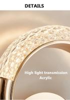 Lámpara De Pared Moderna Nórdica De Lujo Con Base De Hierro Y Sombrilla De Acrílico Iluminación Nocturna Exquisita Para Decoración De Dormitorio Luz LED Para Sala De Estar Y Estudio - details 6