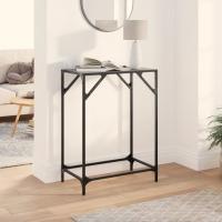 vidaXL Mesa consola con superficie de vidrio acero 60x35x81 cm en color Negro/Transparente | estructura resistente ideal para salón dormitorio o estudio - details 0