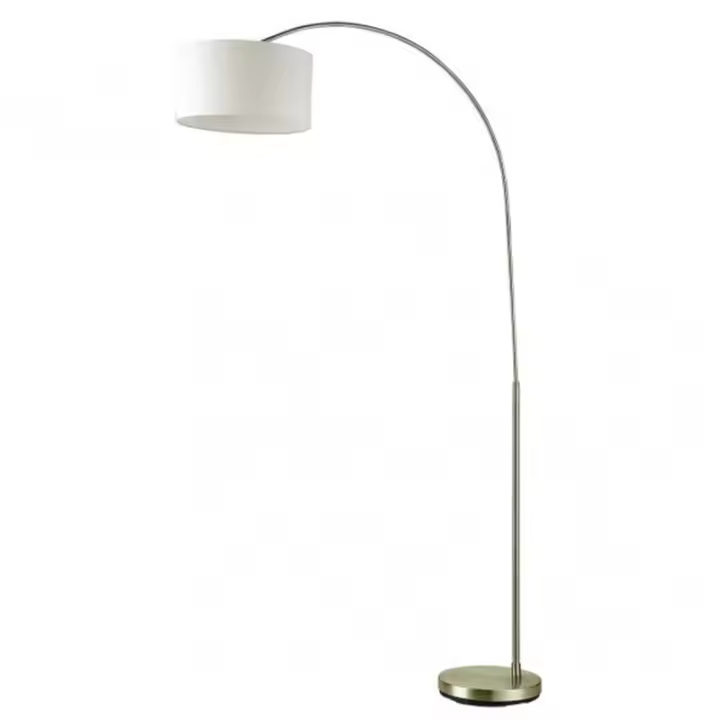 Lámpara de Pie FABRILAMP Polux Cuero con Pantalla Beige 165x90x34 Cm - 1