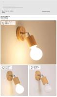 Lámpara De Techo LED En Madera E27 Para Baño Y Restaurante Iluminación De Pasillo Y Mirador Soporte De Pared No Dimmable Fuente De Luz LED - details 1