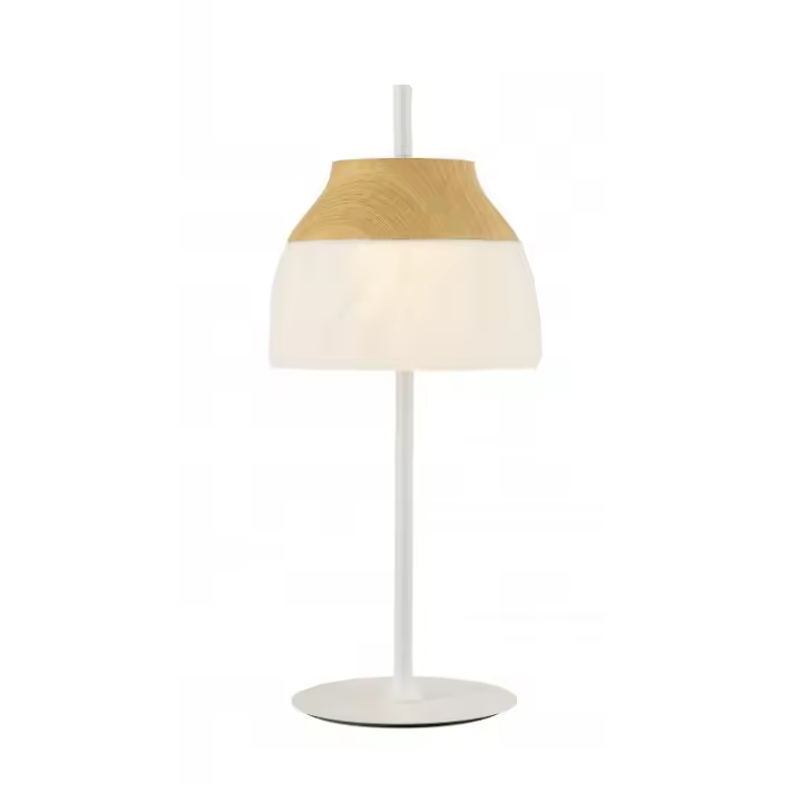 Lámpara de sobremesa color blanco y color madera Haya. Bombilla E27. Ref 032T (Lámparas a conjunto) - 1