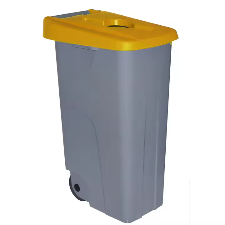 Cubo Reciclaje Denox 85 Litros Amarillo - 1