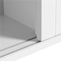 Mueble de Baño con Ruedas Armario de Suelo Estrecho con Puertas Correderas Mueble Cocina Auxiliar de Madera Lacada con Estantes para Espacio Estrecho 20 x 70 x 72 cm,Blanco - details 7