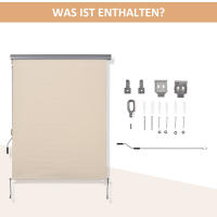 Toldo para Balcón Manivela vertical 140x200cm CortaViento Estores enrollables de poliéster y Aluminio para Terrazas y Jardines - details 1
