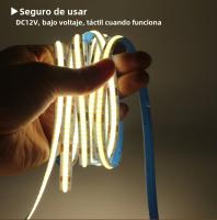 Tira De Luz LED COB 12V Alta Densidad 320LEDs/m RA90 Calor Natural Frío Rojo Azul Hielo Amarillo Rosa Flexible Para Iluminación Lineal - details 3