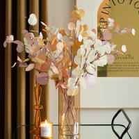 Rama Larga De Eucalipto Artificial En Tela De Seda Para Decoración De Casamiento Y Hogar Arreglo De Pared DIY Flores Falsas Sin Químicos - details 0