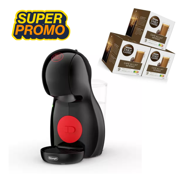 48 CAFÉS + CAFETERA DELONGHI PICCOLO NEGRA XS DOLCE GUSTO EDG210A - PACK DE CAFÉ Y CAFETERA DE CAPSULAS BARATA