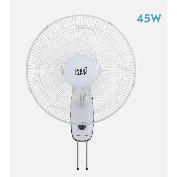 FABRILAMP Ventilador Pared Cudo Blanco 3 Vel. 45w Oscilante 5 Aspas Transp. 53x43x30 CmCon dos posiciones de cabezal, fijo y rotatorio CALIDAD TOP DE CONFIANZA - 1