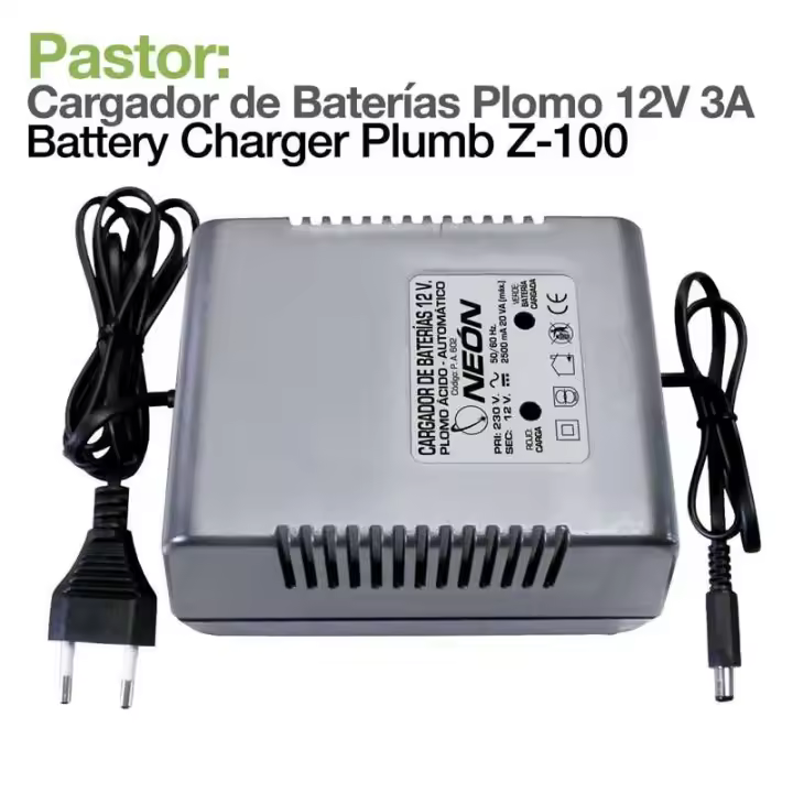 PASTOR: CARGADOR DE BATERÍAS PLOMO Z-100 12V 3A - 1