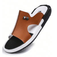 Sandalias Antideslizantes Para Hombre Verano 2024 Moda Casual Zapatos De Playa Transpirables Tallas Reales Material De Suela De Goma - details 5