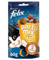 Purina Felix Party Mix Original, Snack para gato adulto, premio para Gato con Pollo, Higado y Pavo, 8 bolsas de 60g - details 0