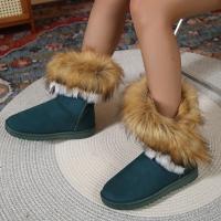 Botas De Invierno Para Mujer 2023 Nuevas Bota Corta De Algodón Con Forro De Poliéster Grueso Y Fleece Antideslizante Botas De Nieve Cálidas Y Planas - details 8