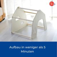 Perrera de madera con cubierta de tela I Perrera para interiores y exteriores I Lugar para dormir para mascotas I Resistente a la intemperie y a los arañazos (M (45x50 cm), Estilo 2) - details 3