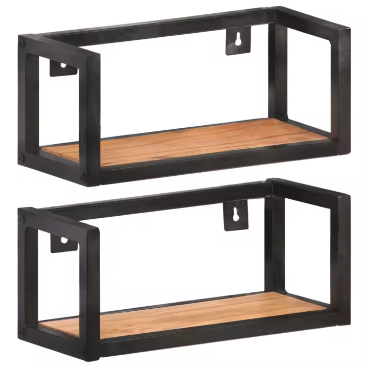 Estantes de pared 2 unidades 40 cm madera maciza acacia - 1