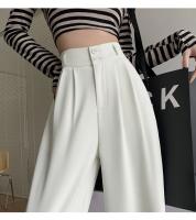 Pantalones Anchos De Pierna Para Mujer Cintura Alta Elegante Minimalista Primavera Verano Con Botones Y Bolsillos Talla Suelta - details 14