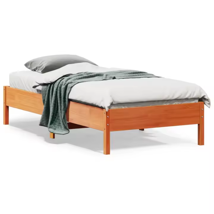 Estructura de cama sin colchón madera maciza marrón 90x190 cm - 1