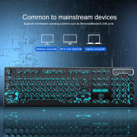 Teclado De Juego Retro Punk EWEADN 104 Teclas Con Retroiluminación Azul USB Cableado Compatible Con PC/Laptop Windows - details 0