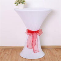 Mantel Redondo De Spandex Blanco Para Bodas Y Fiestas Cubierta De Mesa Elástica Para Bar Y Hotel Diámetro 55 Cm - details 0