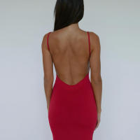 Vestido Bodycon Largo De Verano Para Mujer 2024 Estilo Y2K Para Fiesta Club Noche Calle Moda Cumpleaños Polyester Sin Mangas Cuello En V - details 5