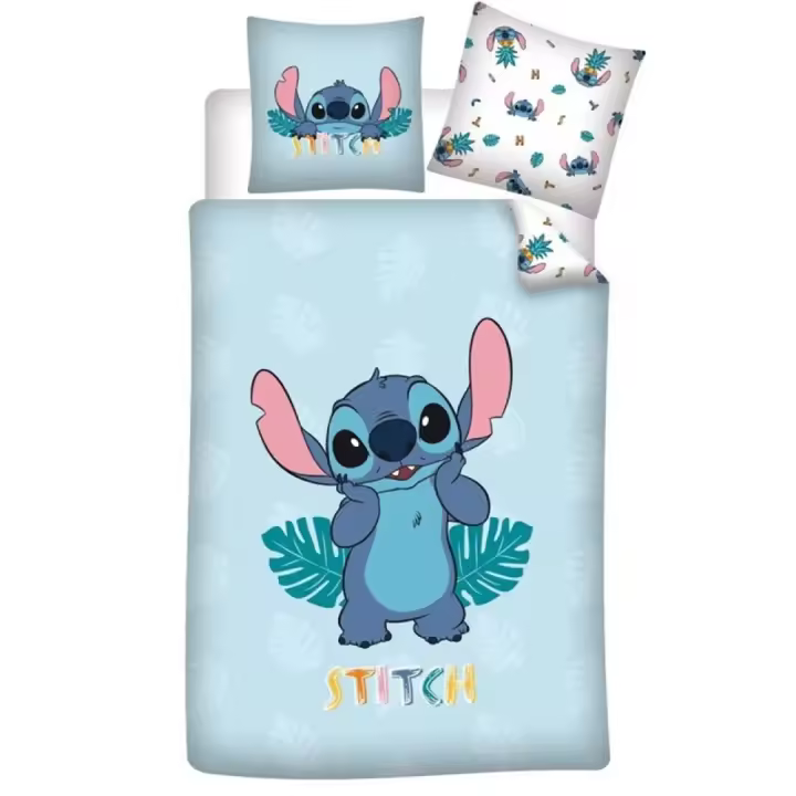 Juego de Funda Nórdica Reversible de Stitch 140x200 cm + Cojín 63x63 cm – Suavidad y Estilo en 52% Algodón y 48% Poliéster - 1