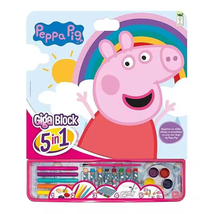 Cefa Toys Actividades Giga Block 5 en 1 Peppa 21883 - 1