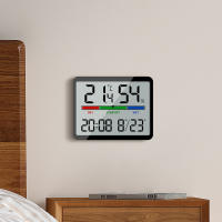 Medidor De Temperatura Y Humedad Multifunción Con Diseño Magnético Pantalla Grande Reloj Alarmas Electrónicos Termómetro Digital - details 13