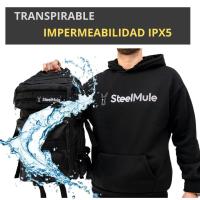 Steel Mule Mochila Grande Táctica Militar Color Negro 38L, impermeable y resistente. Ideal para operaciones largas, senderismo, airsoft y gym. Sistema MOLLE, 5 compartimentos, velcro para parches. Cómoda, ligera y reforzada. Ideal para viaje, moto, montañ - details 9