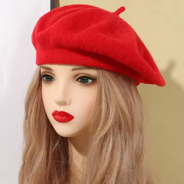 Gorro De Punto Para Mujer Estilo Francés Versátil Y De Moda Para Otoño E Invierno. Adecuado Para Uso Diario Y Al Aire Libre. Material De Acrílico. - 1