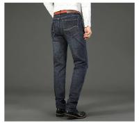 High Quality Jeans Para Hombre Negocios Casual Stretch Denim Azul Clásico Trousers Trabajo Moda Cierre De Cremallera Midweight Slim - details 4
