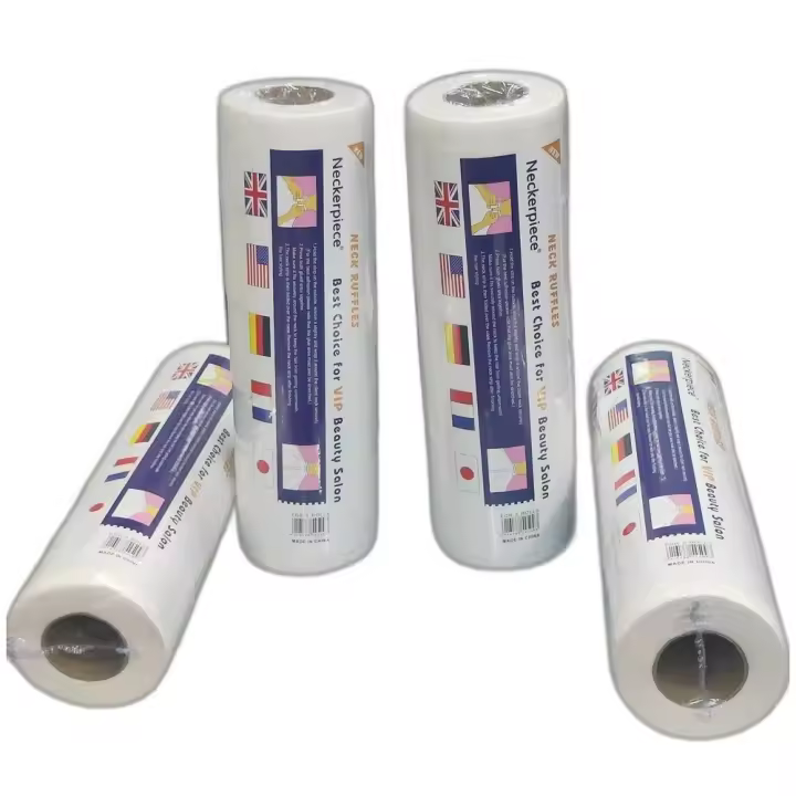 20 Rollo *100tiras(total 2000TIRAS) TIRPapel del Cuello Blanco para Peluquería,Barberia,  Profesional para Protección del Cuello - Tiras Desechables Adhesivas de Alta Calidad para Peinado, Cortes y Teñido - 1
