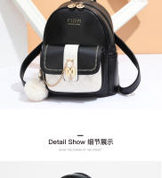 Mochila Bolso Para Mujer Con Cierre De Cremallera Y Decoración De Pompón Interior Bolsa De Día De Cuero Sintético - details 11