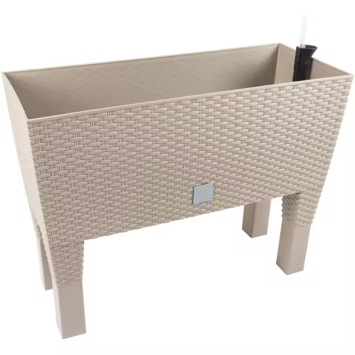 Prosperplast Jardinera con Patas y Autorriego 60x25x46cm Blanco - 1
