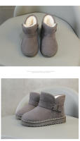 Botas Térmicas Para Niños Y Niñas Antideslizantes Con Hebilla Moda Sencilla Algodón Invierno Otoño Bota De Tobillo Unisex Talla 4-6Años - details 4