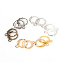 50pcs Gancho Para Pendientes Francés Redondo 13x15mm Base Para Clip De Oreja Accesorios De Metal Para Fabricación De Joyas DIY Componentes - details 4