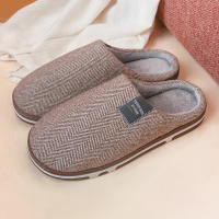 Nuevos Pantuflas De Algodón Para Hombre Invierno Calor Familiar Pantuflas Suaves No Especiales Para Interior Antideslizantes Moda Casual Zapatos Para Adulto - details 1