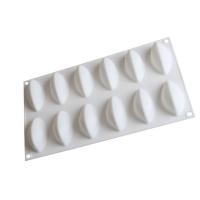Molde De Silicona Para Pasteles 12 Cavidades Forma De Quenelle Herramienta Para Decorar Pasteles Chocolate Y Mousse Panal Ecológico Y Resistente Al Calor - details 2