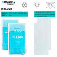 Bolsas de Frio y Calor para Primeros Auxilios, Packs 2 UNIDADES, Bolsas de Gel azul Frío Nevera o Calor Microondas Reutilizables con Fundas Protectoras Compresas Grandes Frías y Calientes para Lesiones para lesiones dolor - details 4
