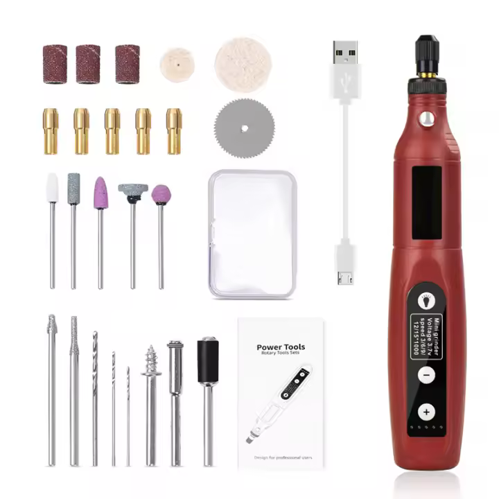 Mini taladro herramientas rotativas LED inalámbrico Mini taladro eléctrico USB recargable para bricolaje, pulido, corte - 1