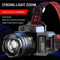Linterna Frontal Recargable USB Super Brillante Con 5 Modos De Iluminación Pantalla Digital Para Pesca Al Aire Libre Y Camping - details 13