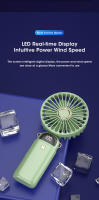 Ventilador de mano portátil, dispositivo de 5 velocidades, multifuncional, plegable, Pequeño, Eléctrico, Con Cordón para el cuello, novedad de 2024 - details 9