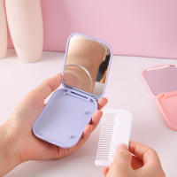 Pequeño Espejo Y Peine De Moda Portátil Plegable Para Niñas Herramientas De Maquillaje Espejo De Vestíbulo Con Peine - details 0