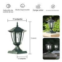 Lámpara Solar Para Valla Exterior IP65 Decorativa Para Jardín Puerta Casa De Campo Lámpara Solar Autocontenida Protección Total - details 2