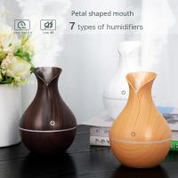 Humidificador USB de 130 ml, Difusor de Aroma Ultrasónico Difusor de Aceite Esencial Modo de Reposo con Luz LED de 7 Colores para Oficina en Casa(Grano de madera claro) - details 3