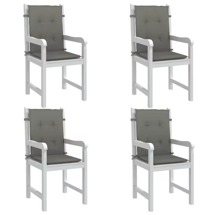 vidaXL Cojines para silla respaldo bajo 4 ud tela gris oscuro melange - 1