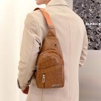 Nueva Bandolera De Cuero PU Para Hombre Bolsa De Pecho Para Viaje Cruzada Negra Estilo Casual Sling Bolsa De Hombro Mensajero - details 3